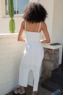 Eyelet Stretch Lace Maxi Dress