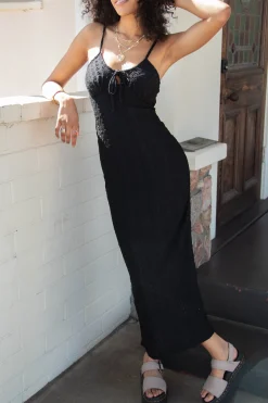 Eyelet Stretch Lace Maxi Dress