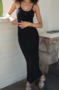 Eyelet Stretch Lace Maxi Dress
