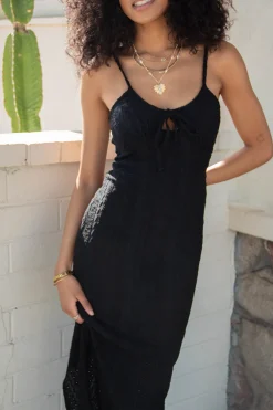 Eyelet Stretch Lace Maxi Dress