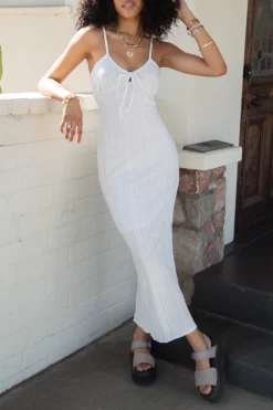 Eyelet Stretch Lace Maxi Dress