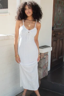 Eyelet Stretch Lace Maxi Dress