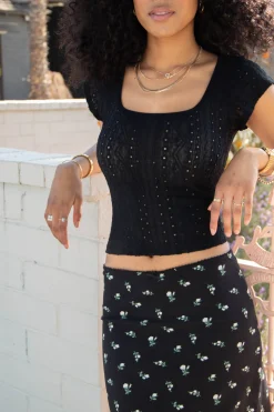 Eyelet Stretch Lace Top