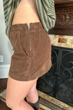 Faux Suede Mini Skort