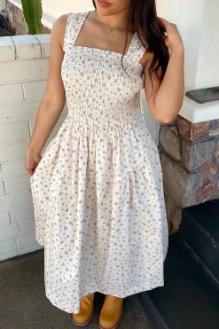 Floral Bow Back Midi Dress