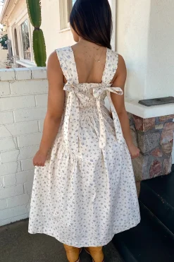 Floral Bow Back Midi Dress