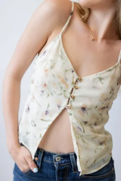 Floral Button Top