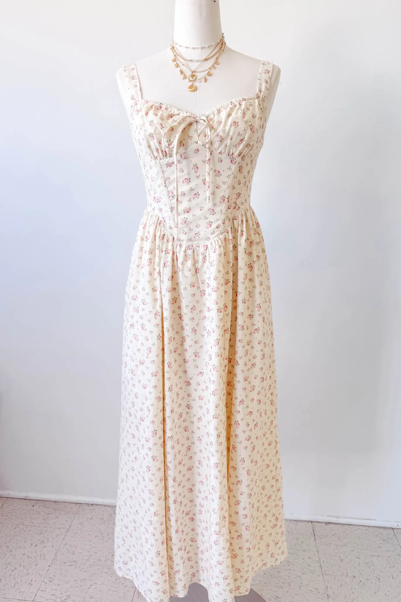 Floral Corset Maxi Dress