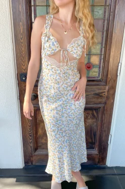 Floral Cutout Midi Dress