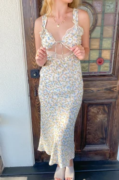 Floral Cutout Midi Dress