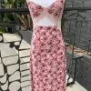 Floral Cutout Midi Dress