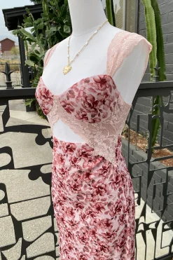 Floral Cutout Midi Dress