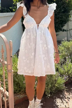 Floral Embroidered Mini Dress