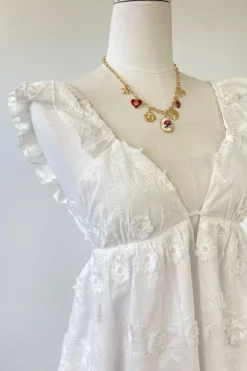 Floral Embroidered Mini Dress