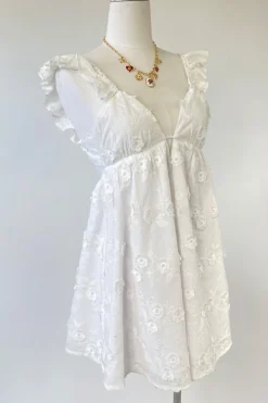 Floral Embroidered Mini Dress