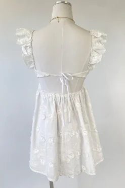 Floral Embroidered Mini Dress