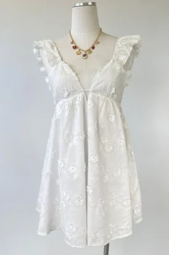 Floral Embroidered Mini Dress