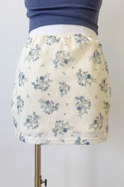 Floral Lace Mini Skirt