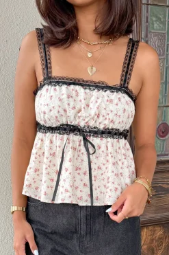 Floral Lacey Babydoll Top