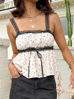 Floral Lacey Babydoll Top