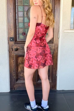 Floral Mesh Mini Dress
