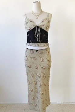 Floral Paisley Midi Skirt