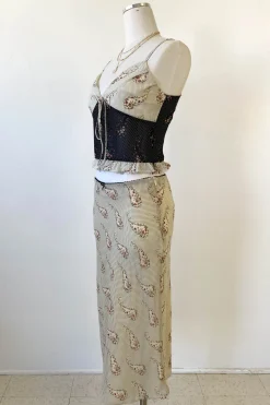 Floral Paisley Midi Skirt