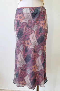 Floral Patchwork Midi Skirt