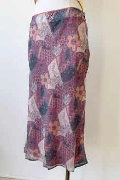 Floral Patchwork Midi Skirt