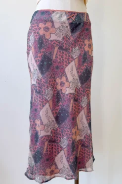 Floral Patchwork Midi Skirt