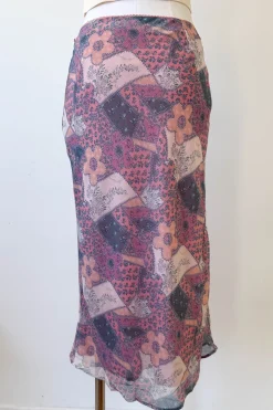 Floral Patchwork Midi Skirt