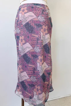 Floral Patchwork Midi Skirt