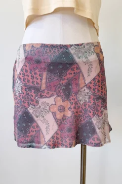 Floral Patchwork Mini Skirt