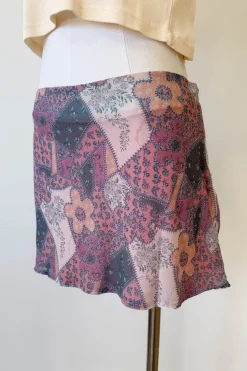 Floral Patchwork Mini Skirt