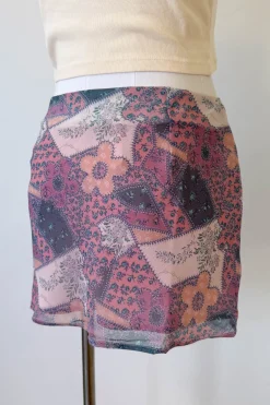Floral Patchwork Mini Skirt