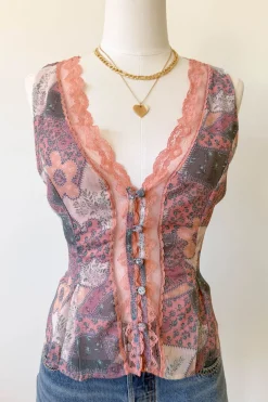 Floral Patchwork Sleeveless Top