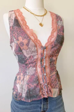 Floral Patchwork Sleeveless Top