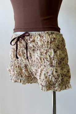 Floral Ruched Bloomer Shorts