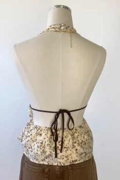 Floral Split Front Halter Top