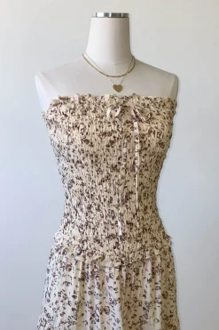 Floral Strapless Maxi Dress