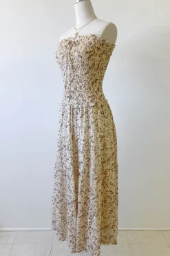 Floral Strapless Maxi Dress