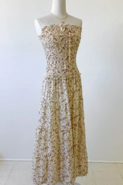 Floral Strapless Maxi Dress