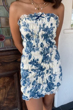 Floral Strapless Mini Dress