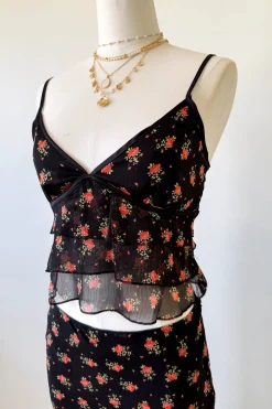 Floral Stretch Lace Cami Top