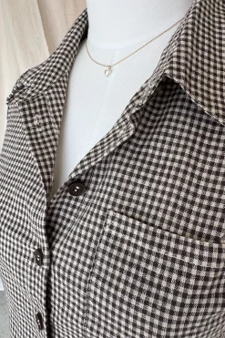 Gingham Button Up Top
