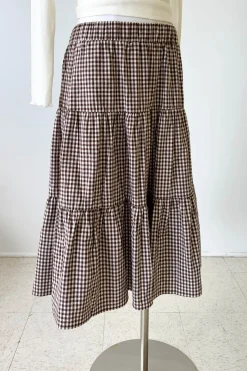 Gingham Tiered Maxi Skirt
