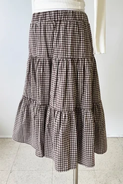 Gingham Tiered Maxi Skirt