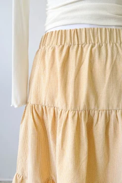 Gingham Tiered Maxi Skirt