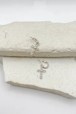Gold Dipped Cross Earrings