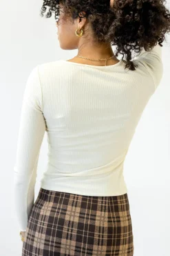 Grommet Long Sleeve Top